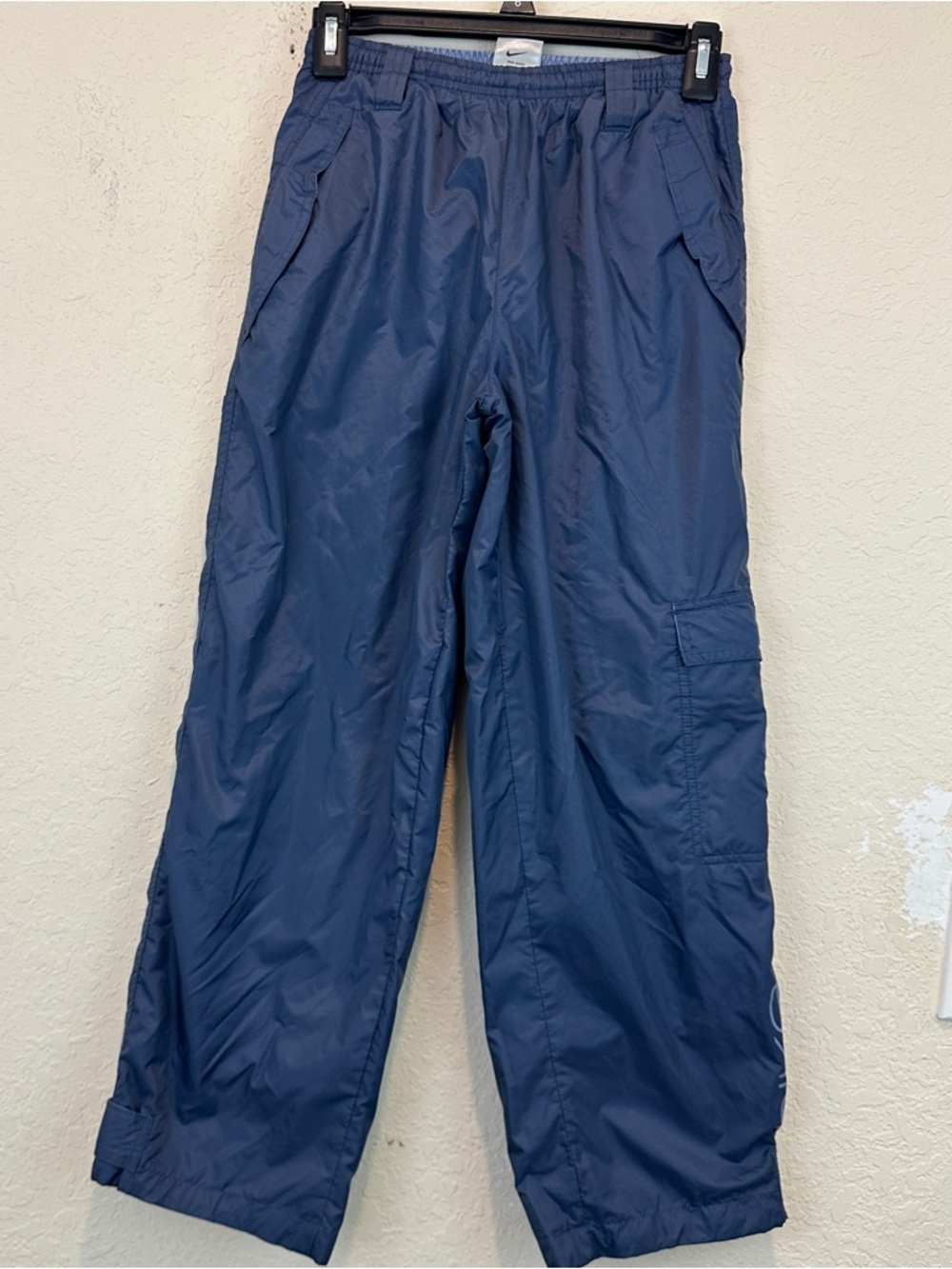 Nike 10-12 Kids Navy Blue Windbreaker Joggers Pants Gym Casual Parachute cargo